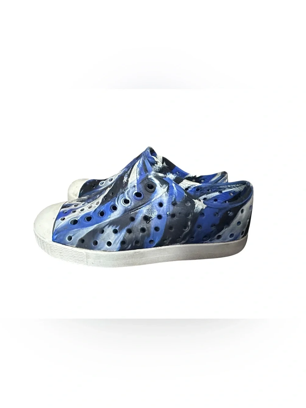 Native Shoes Jefferson Slip-On Shoes Blue and Black Marbled‎ Toddler Size 10